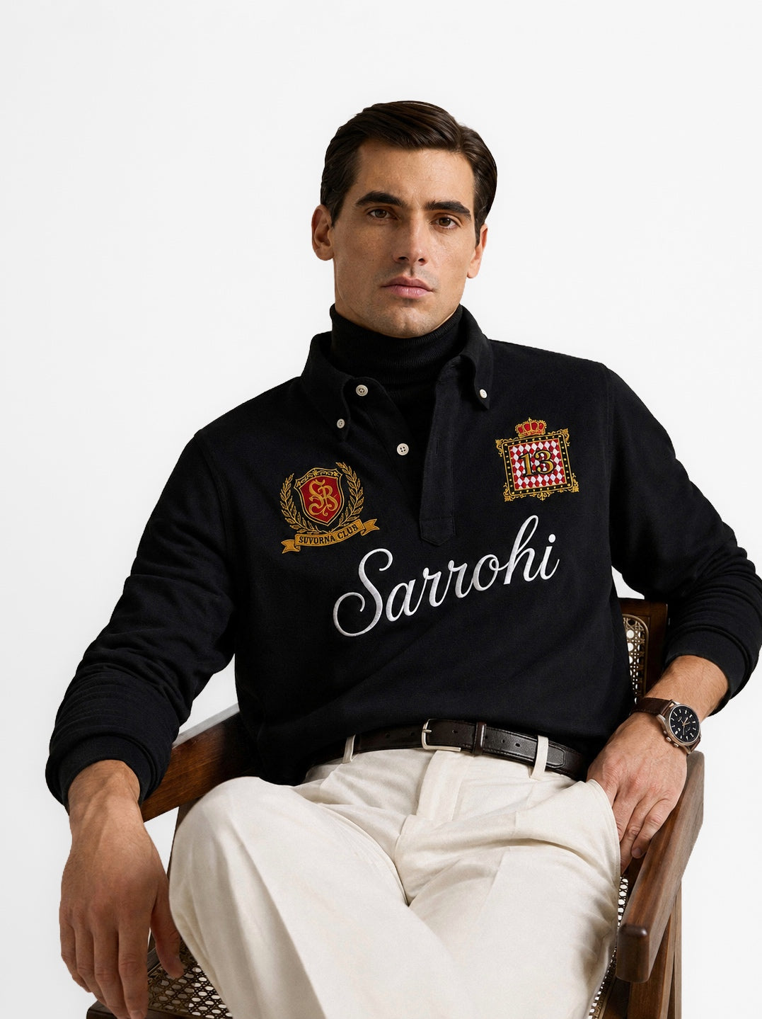 Black Marjing Heritage Polo