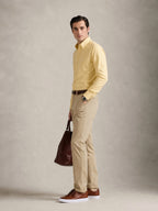 The Rawal: Slim Fit Solid Yellow Oxford Shirt