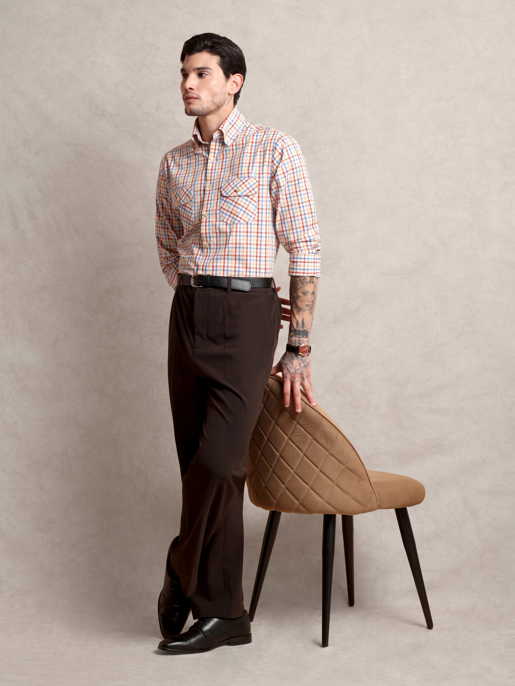 The Karikala: Slim Fit Summer Check Poplin Shirt