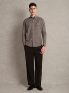 The Udai: Slim Fit Checkered Caramel Egyptian Cotton Shirt