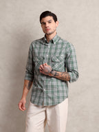 The Karikala: Slim Fit Checkered Pista Poplin Shirt