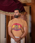 The Marwar Beige washed Crew Neck Tee