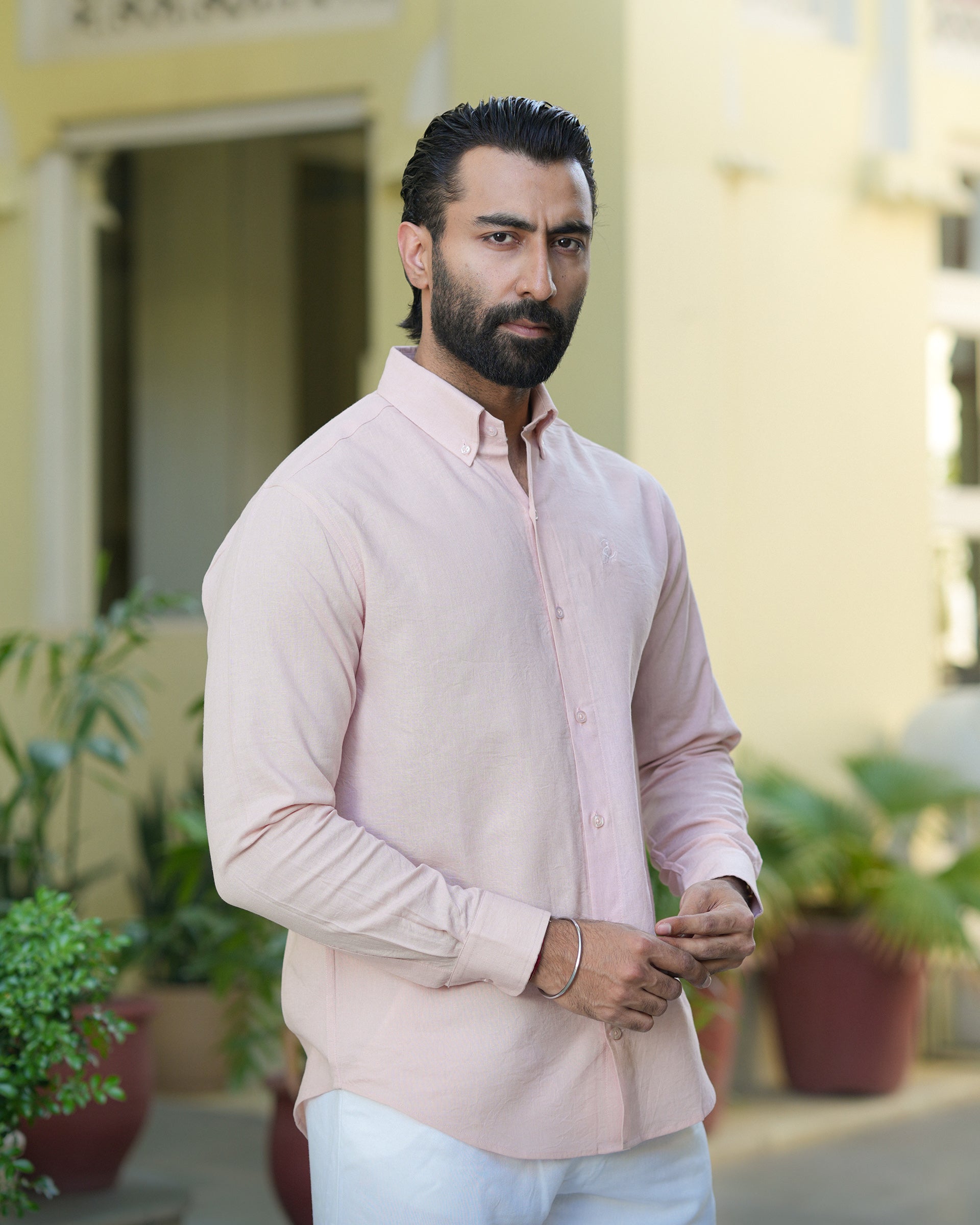 Blush Rose Linen Shirt