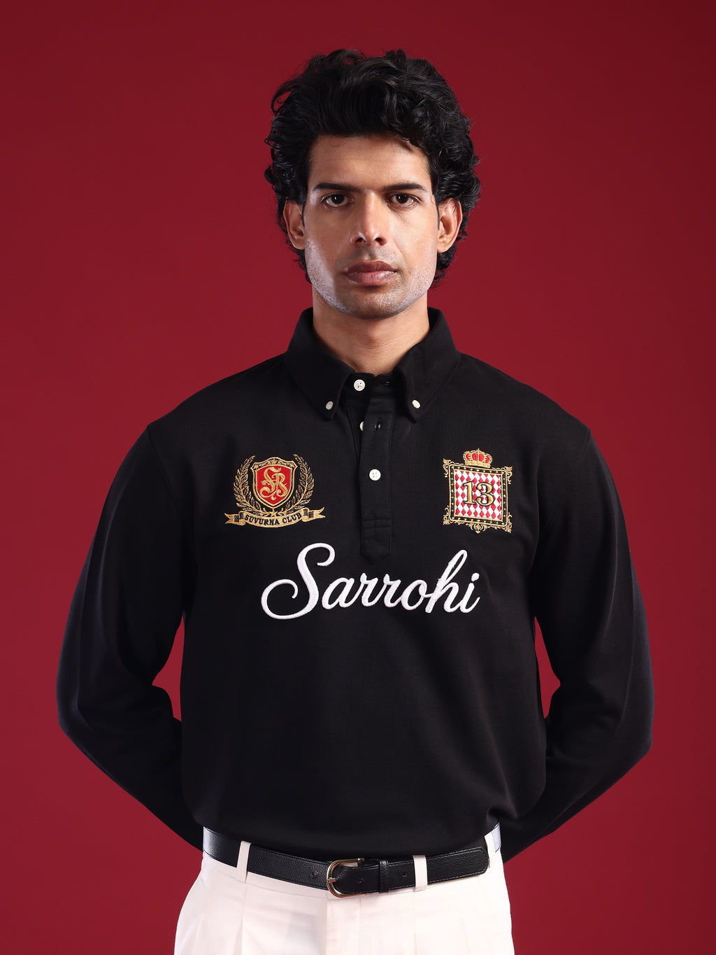 Black Marjing Heritage Polo