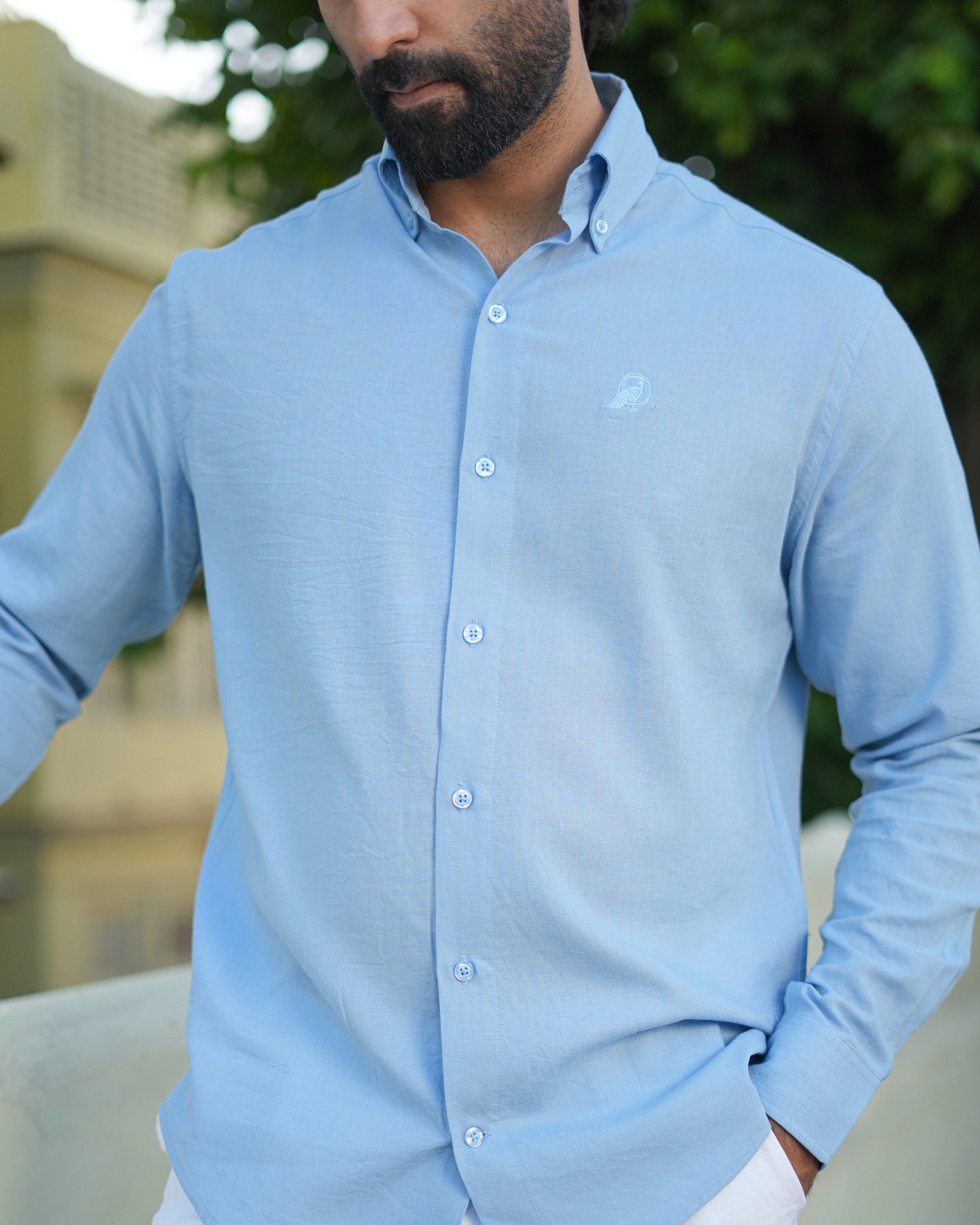 Celestial Blue Linen Shirt
