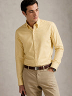 The Rawal: Slim Fit Solid Yellow Oxford Shirt
