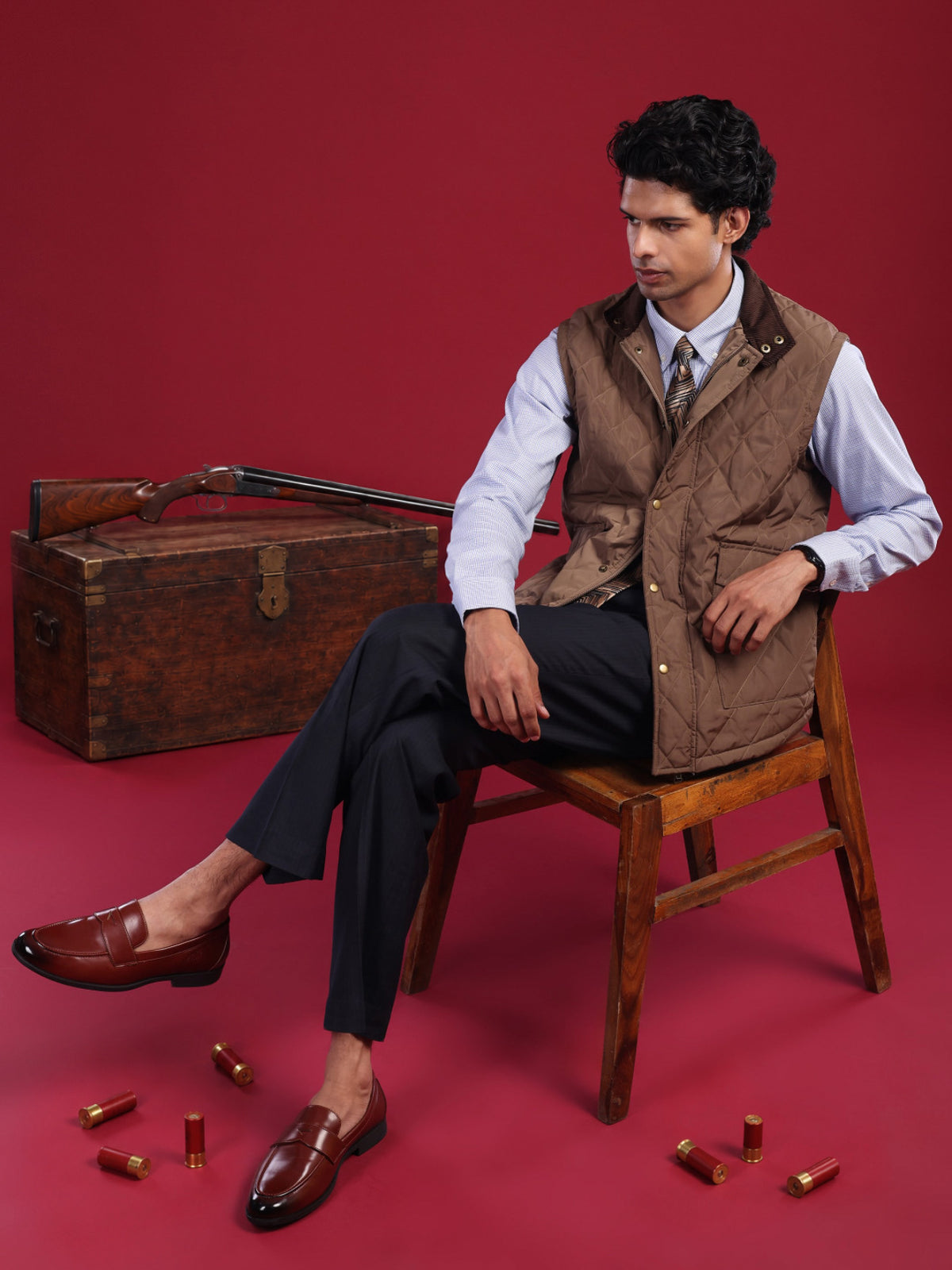 The Tagore Jacket: Mocha Brown Gilet