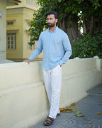Celestial Blue Linen Shirt
