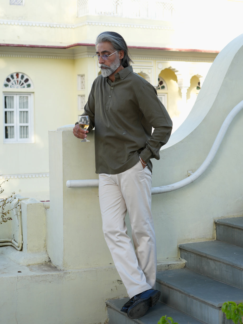 The Marwar Olive Green Kurta