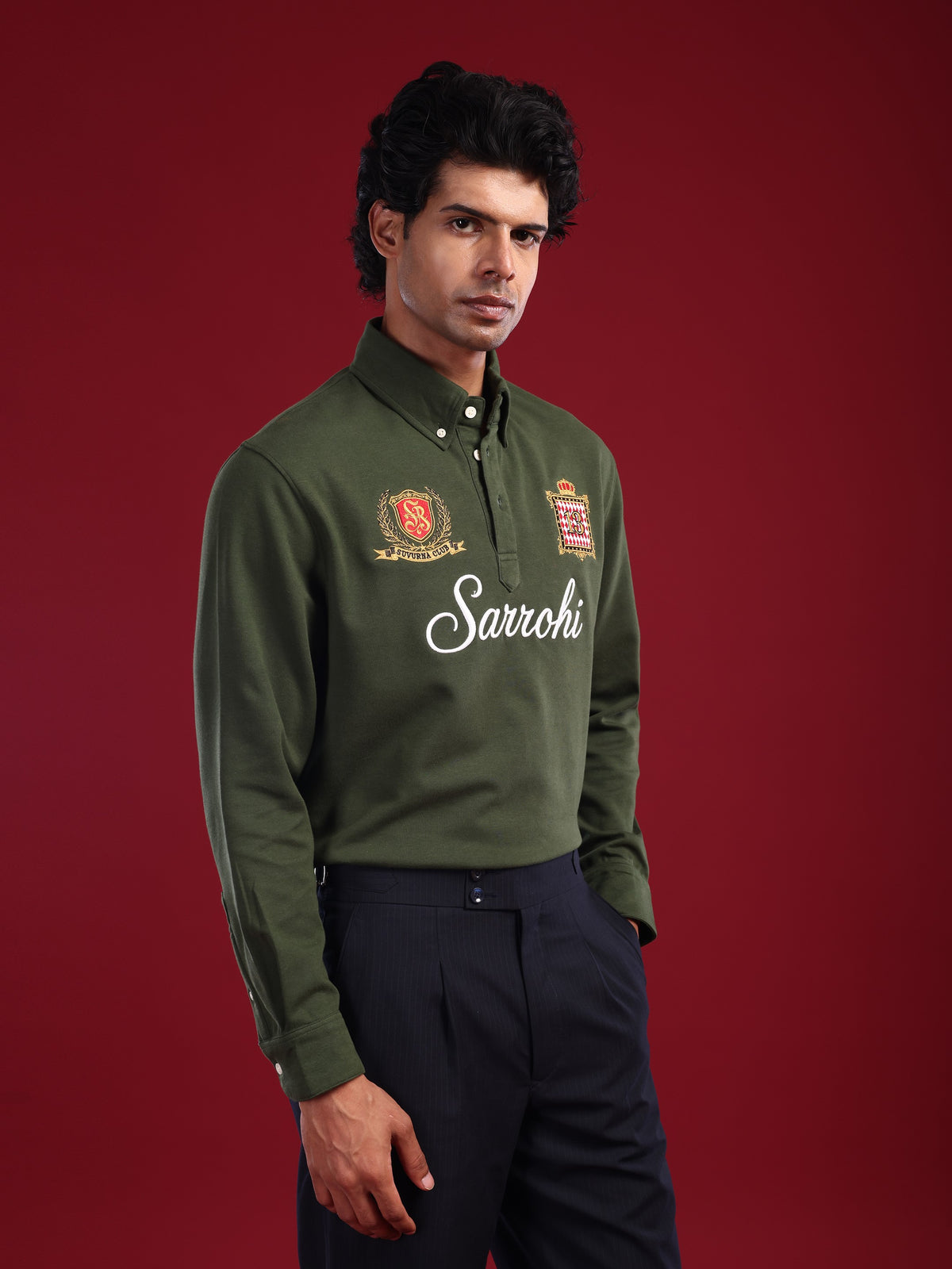 Olive Green Marjing Heritage Polo