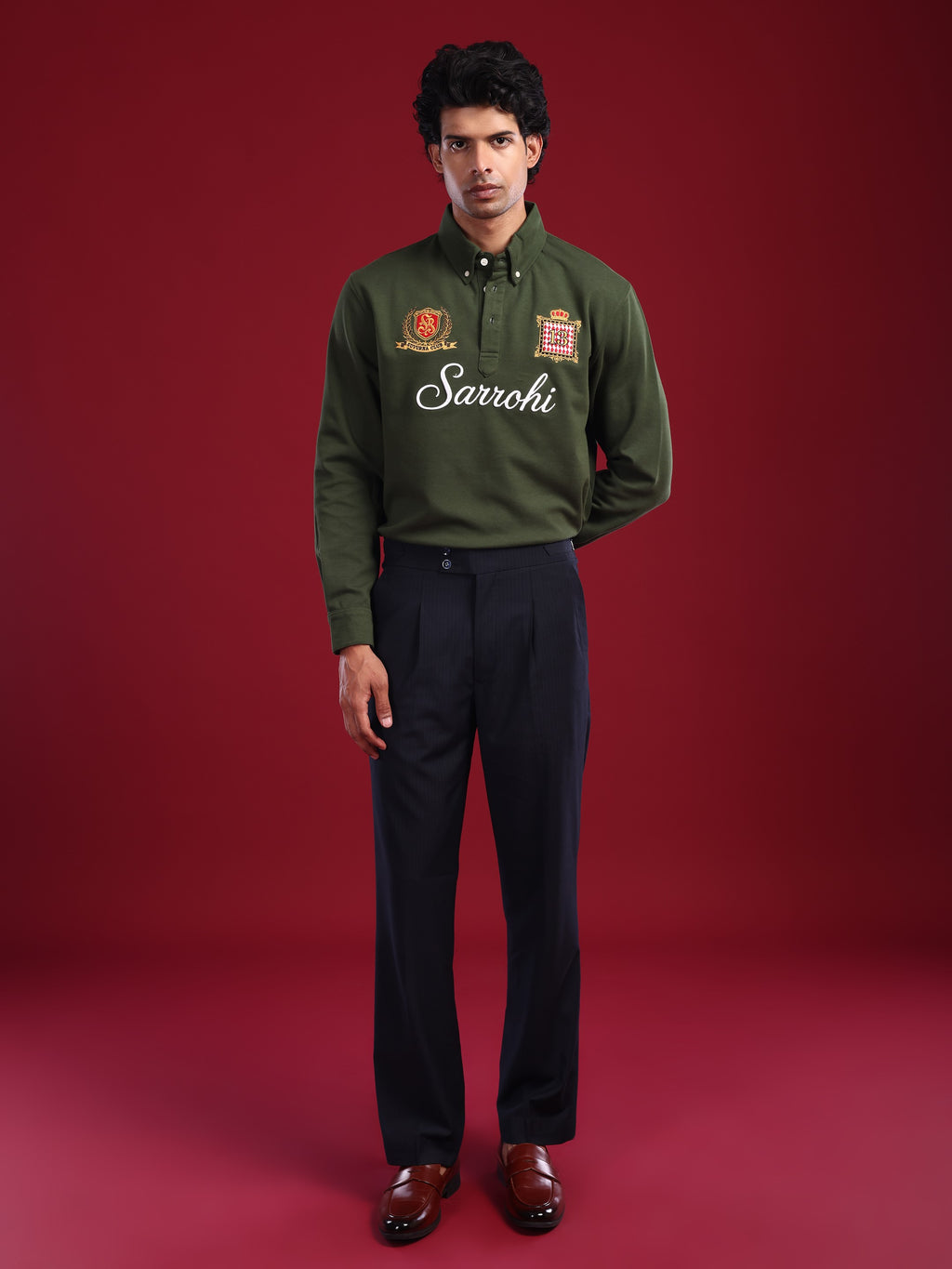 Olive Green Marjing Heritage Polo