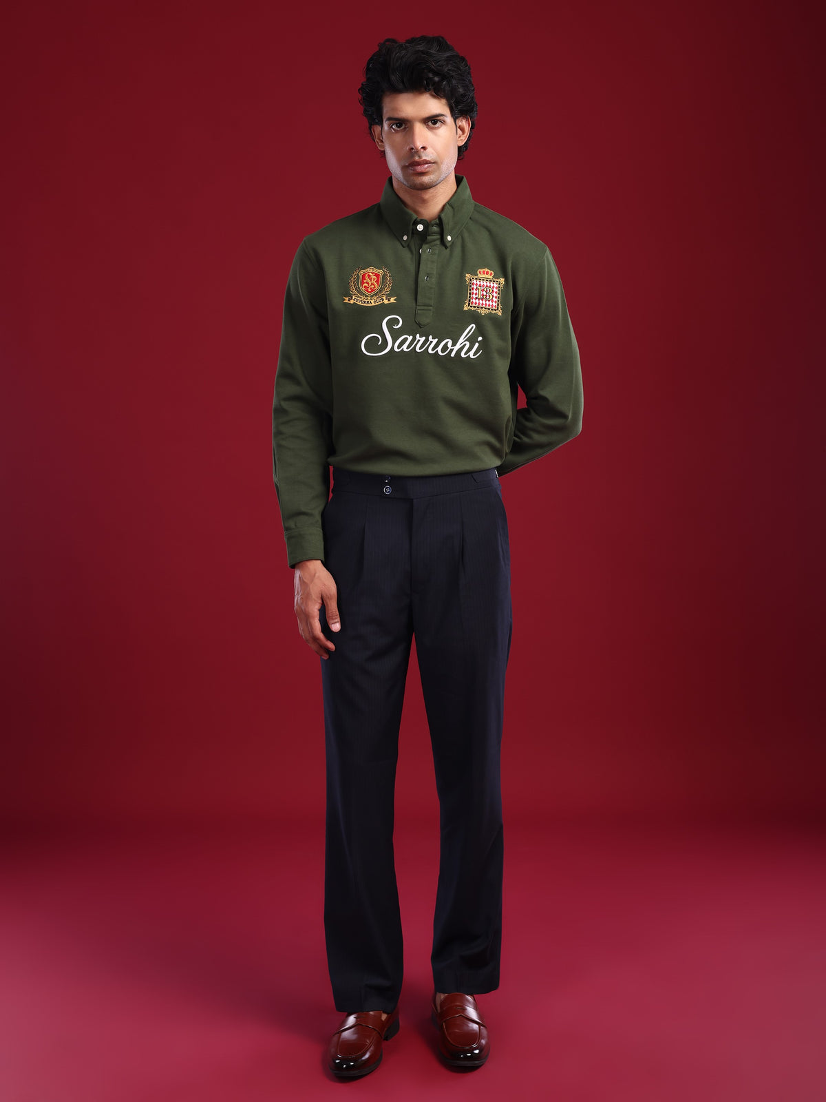 Olive Green Marjing Heritage Polo