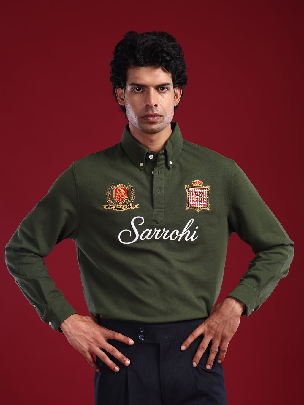 Olive Green Marjing Heritage Polo