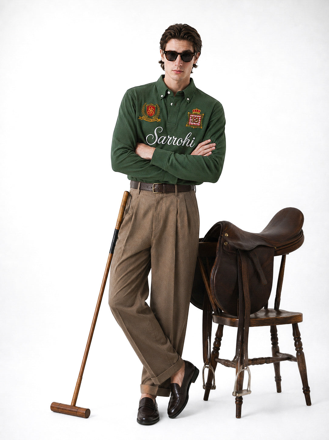Olive Green Marjing Heritage Polo