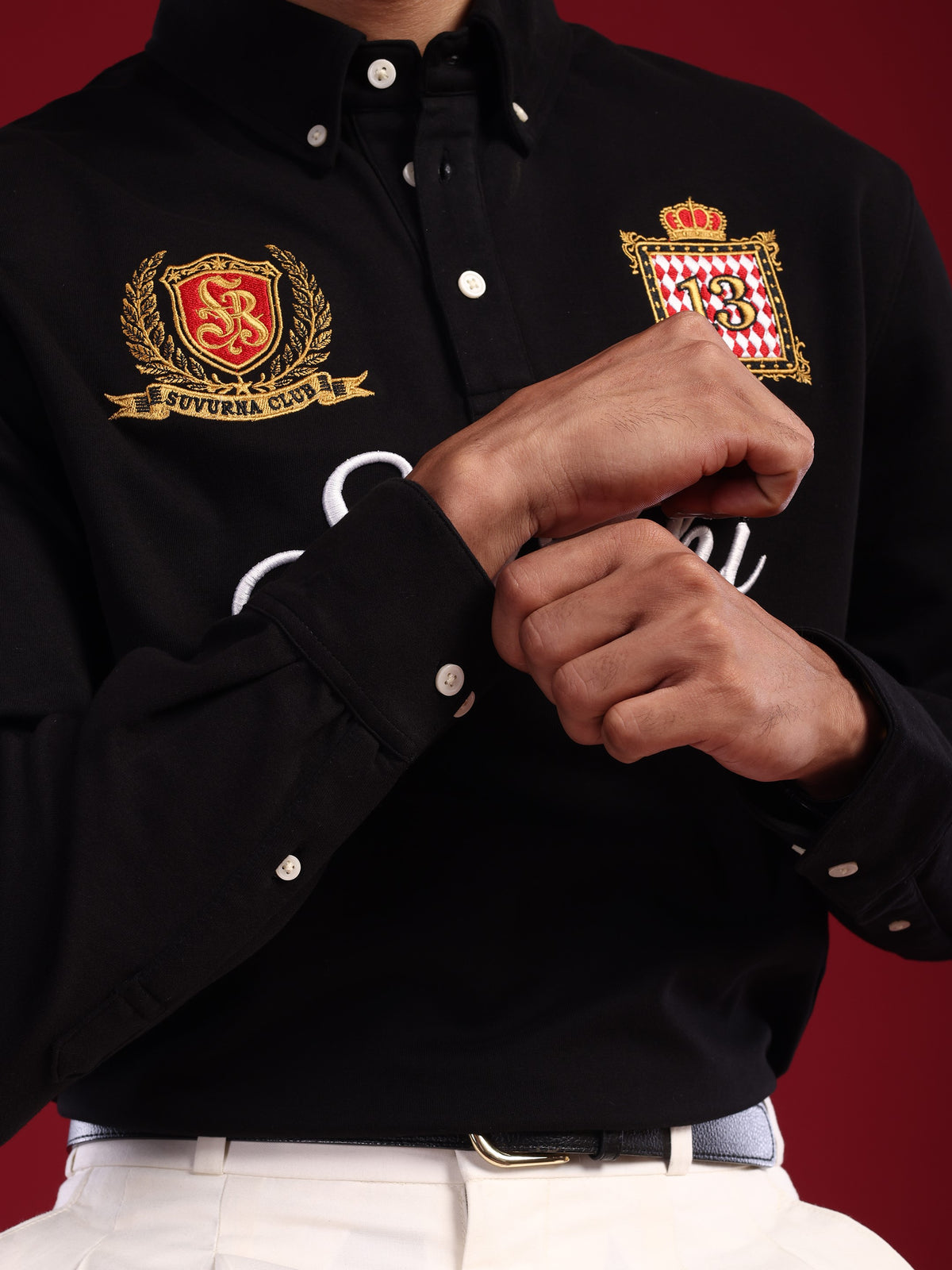Black Marjing Heritage Polo