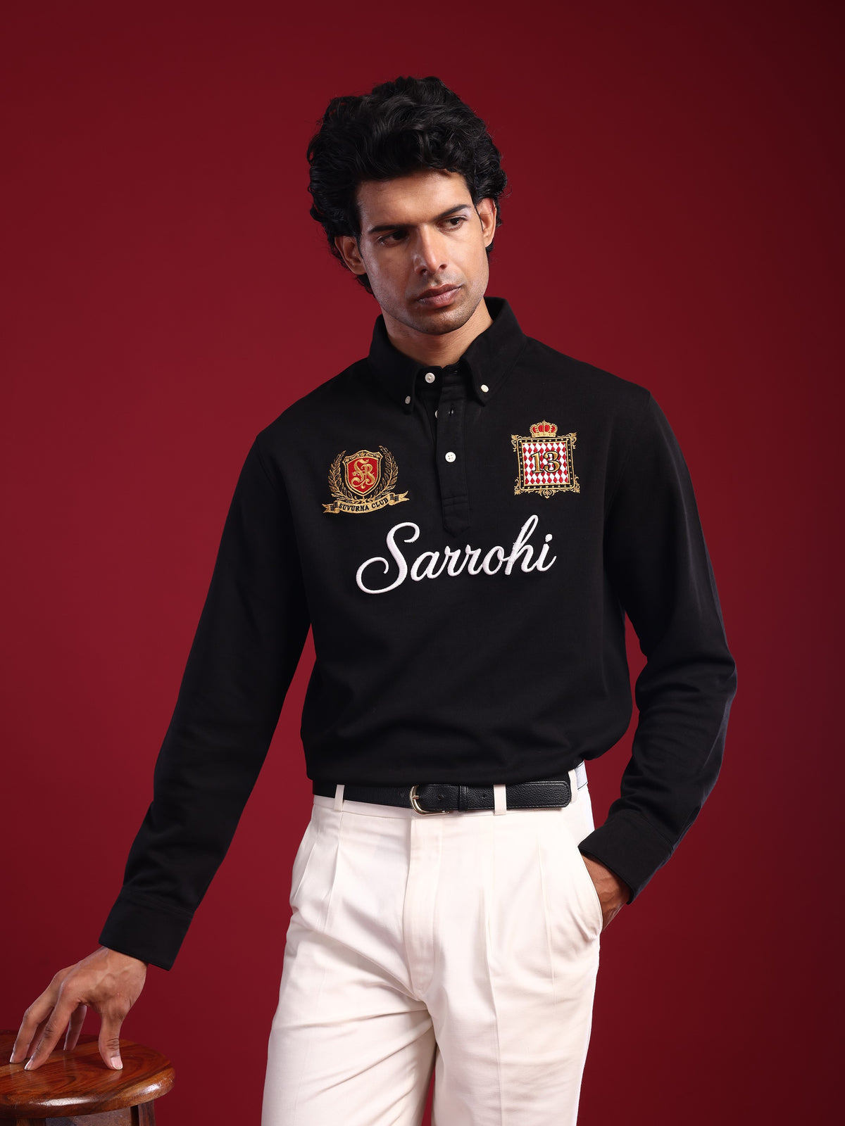 Black Marjing Heritage Polo