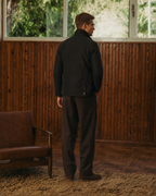 The Gorkha Jacket- Men's Black Patched Waxed Jacket with Courduroy Collar