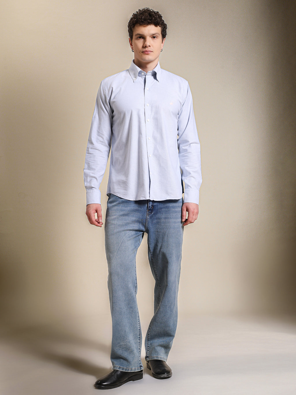 The Rawal: Slim Fit Blue Oxford Shirt