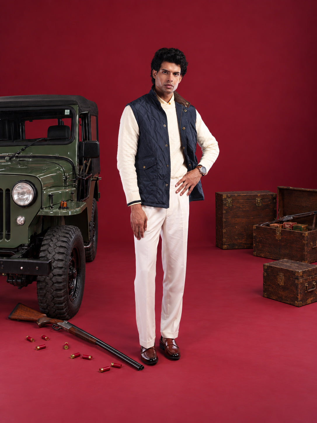 The Tagore Jacket: Prussian Blue Gilet