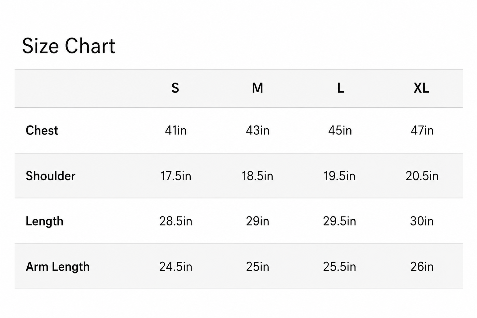 Size Chart