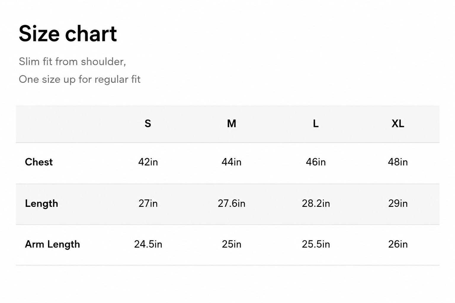 Size Chart
