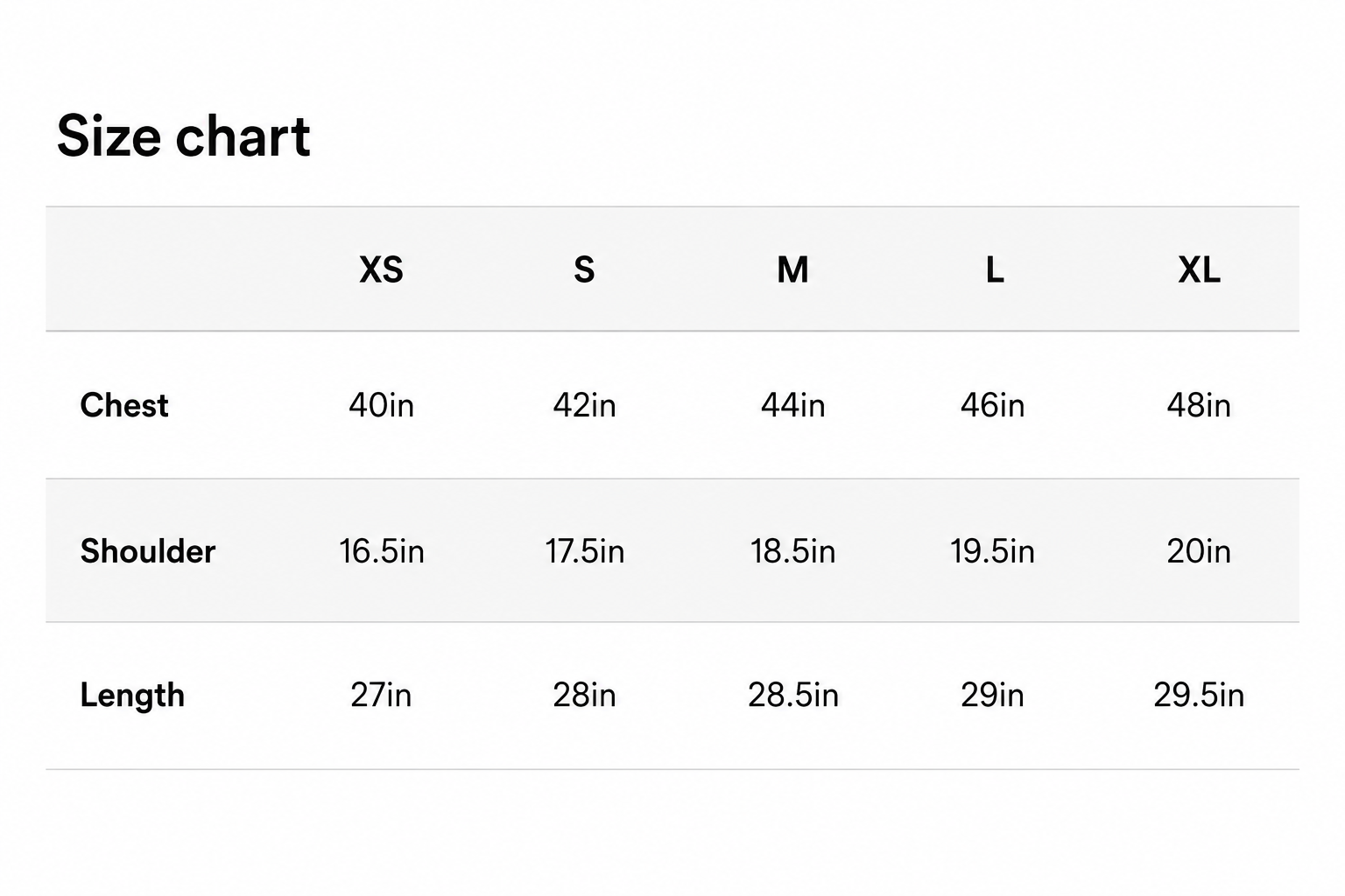 Size Chart