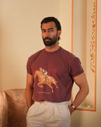 The Marwar Maroon washed Crew Neck Tee
