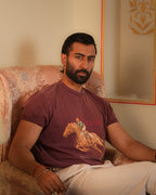 The Marwar Maroon washed Crew Neck Tee