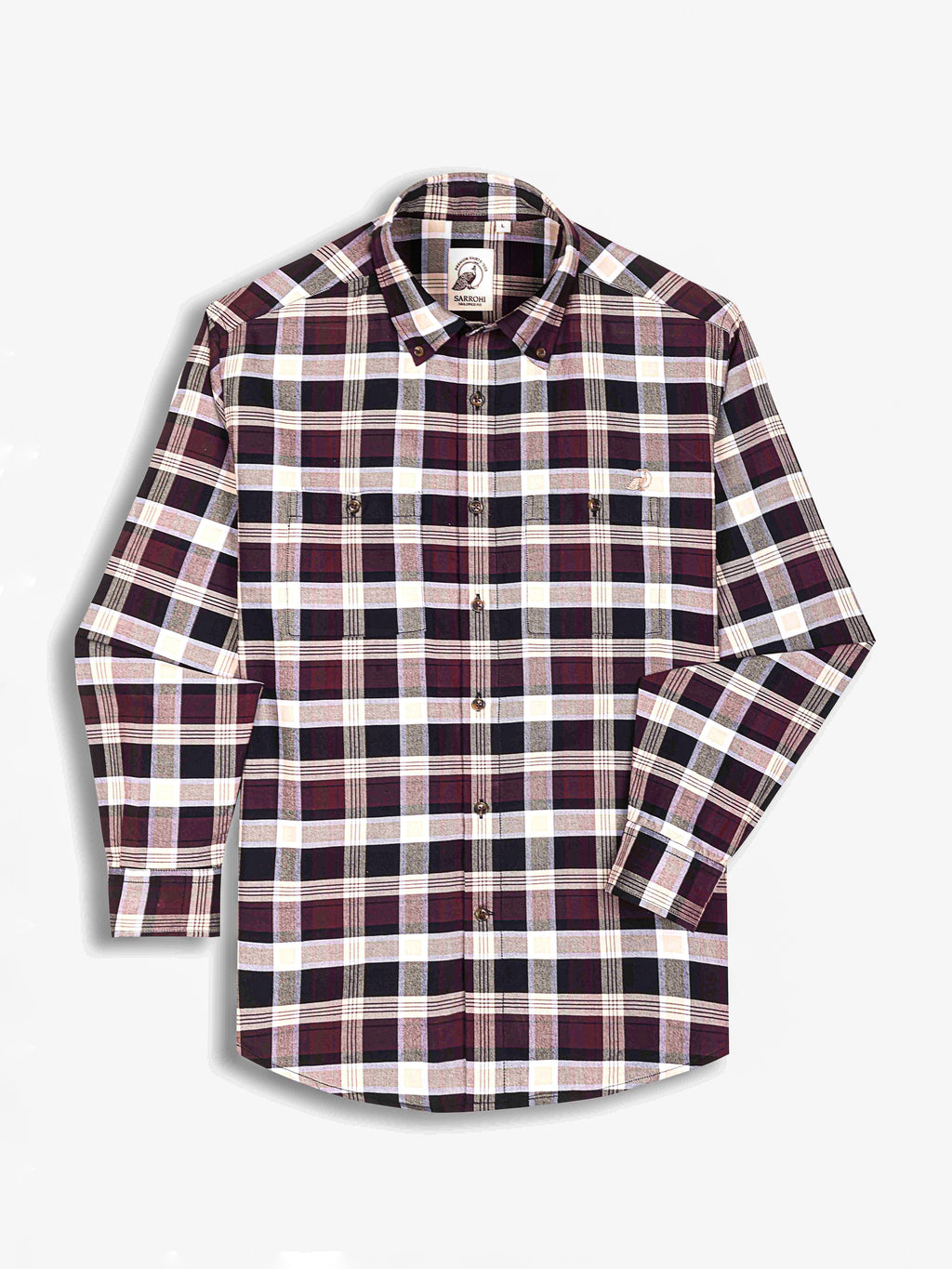 The Rawal: Slim Fit Checkered Maroon Oxford Shirt