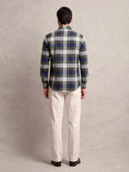 The Rawal: Slim Fit Olive-Navy Plaid Oxford Shirt