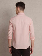 The Rawal: Slim Fit Solid Pink Oxford Shirt