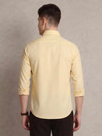 The Rawal: Slim Fit Solid Yellow Oxford Shirt