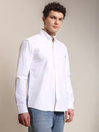 The Rawal: Slim Fit White Casual Oxford Shirt
