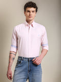 The Rawal: Slim Fit Pink Oxford Summer Shirt