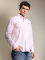 The Rawal: Slim Fit Pink Oxford Summer Shirt