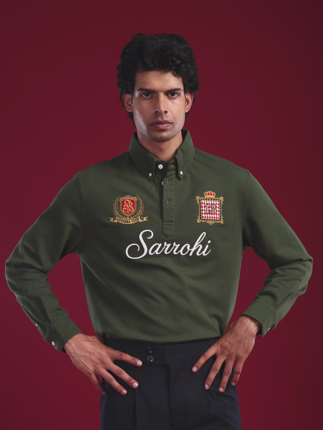 Olive Green Marjing Heritage Polo