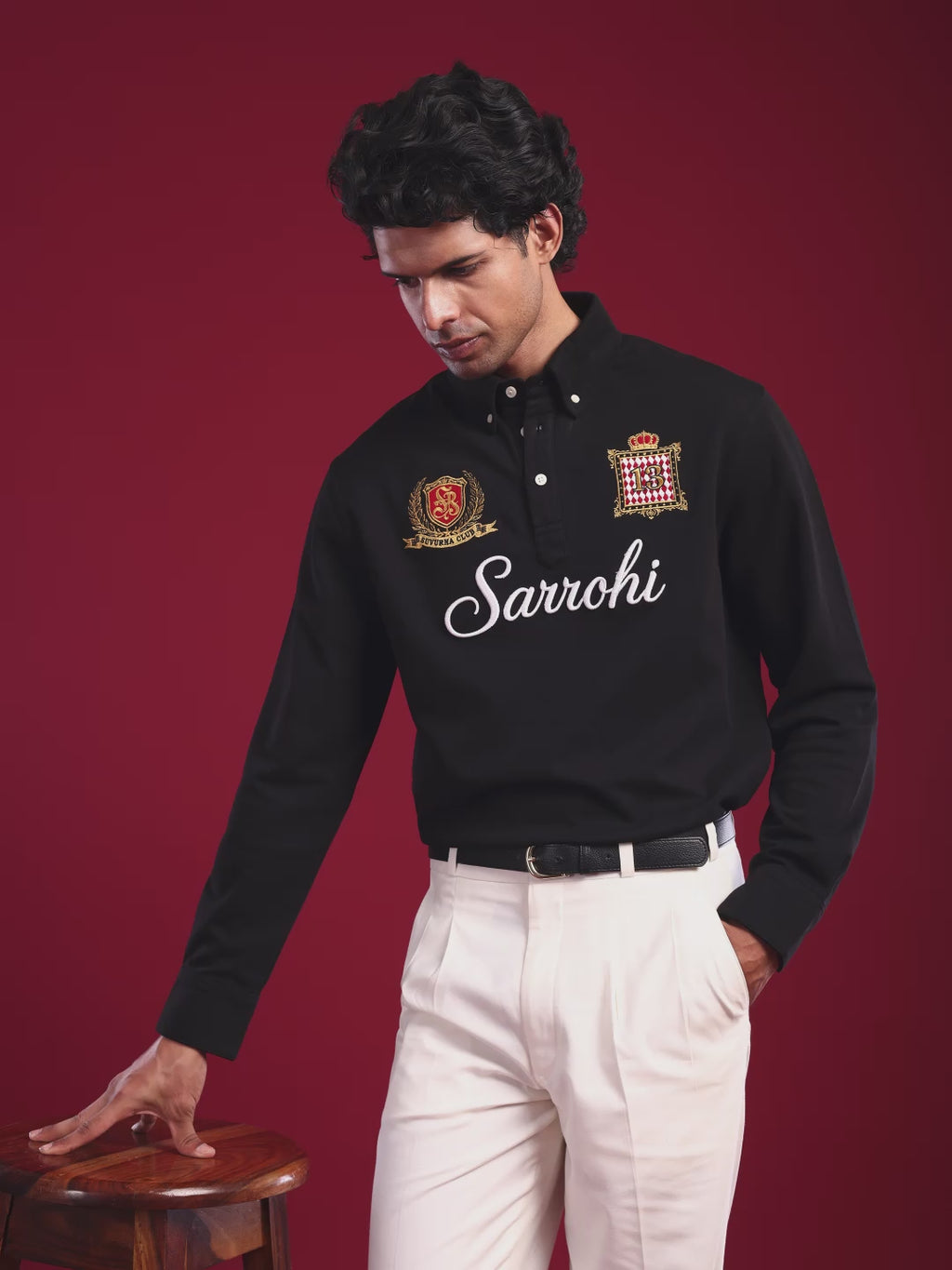 Black Marjing Heritage Polo