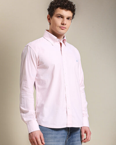 Pink Oxford Summer Shirt Embroidery