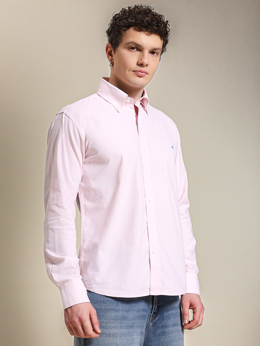 Pink Oxford Summer Shirt Embroidery