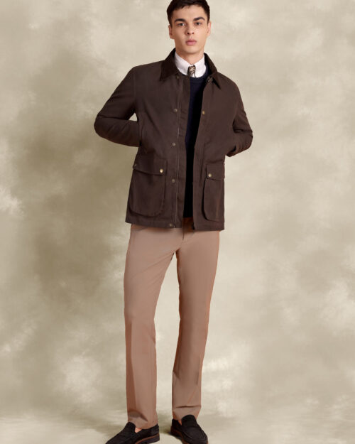 The Gorkha Jacket - Brown Waxed Jacket With Corduroy Collars