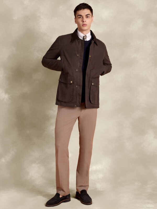 The Gorkha Jacket - Brown Waxed Jacket With Corduroy Collars