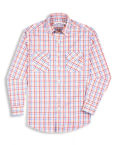 The Karikala: Slim Fit Poplin Double Pocket Summer Check Shirt with Embroidery