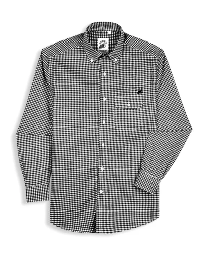 The Udai: Slim Fit Checkered Black Pocket Shirt with Embroidery